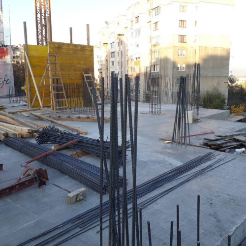 Жилищна сграда "Рея" - процеса на строителство - първа плоча, 31.10.2018г.